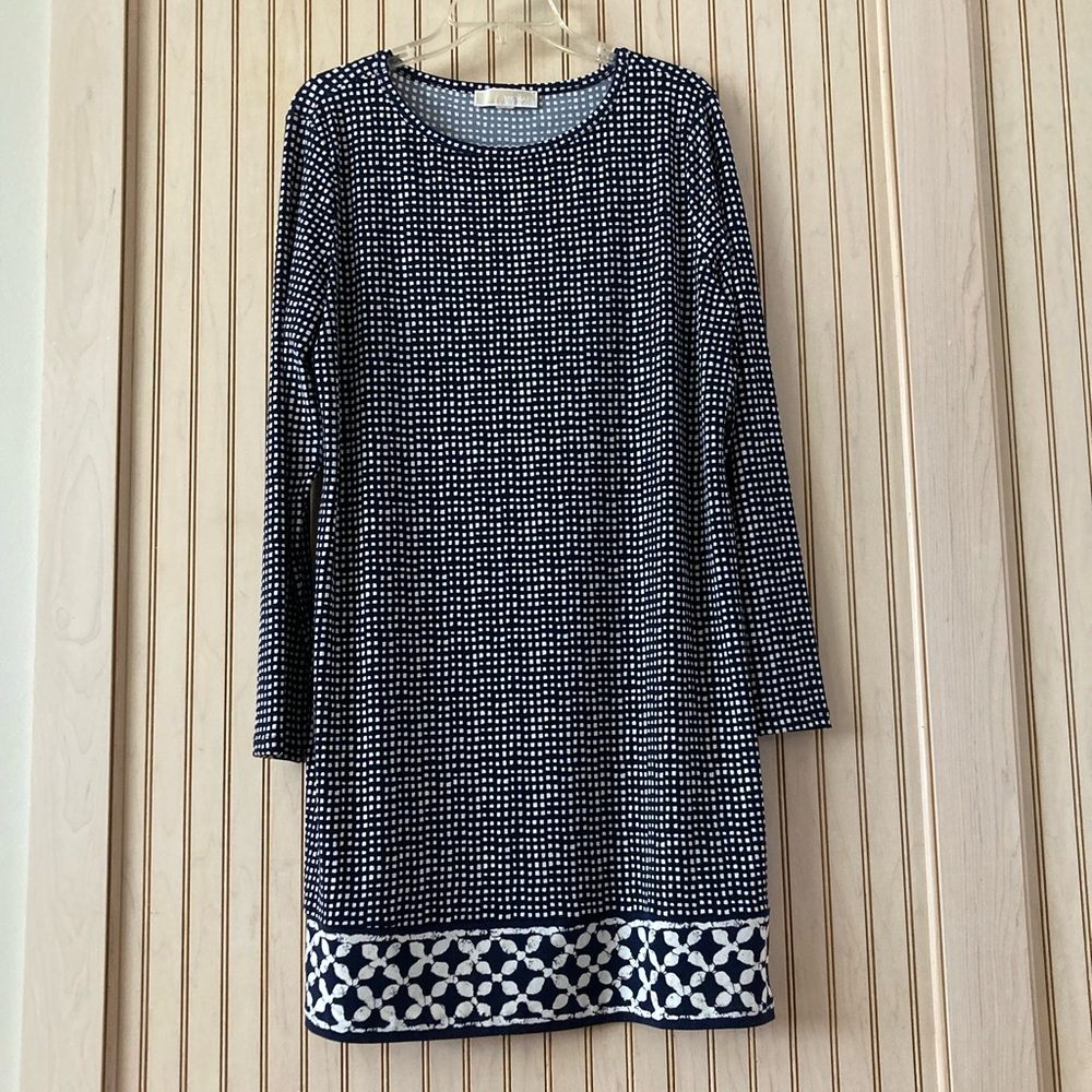 Michael Kors Navy Blue Patterned Dress